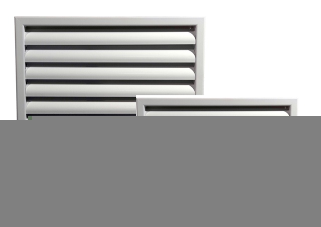 Алюминиевая наружная вентиляционная решетка с оцинкованными ламелями 100х550